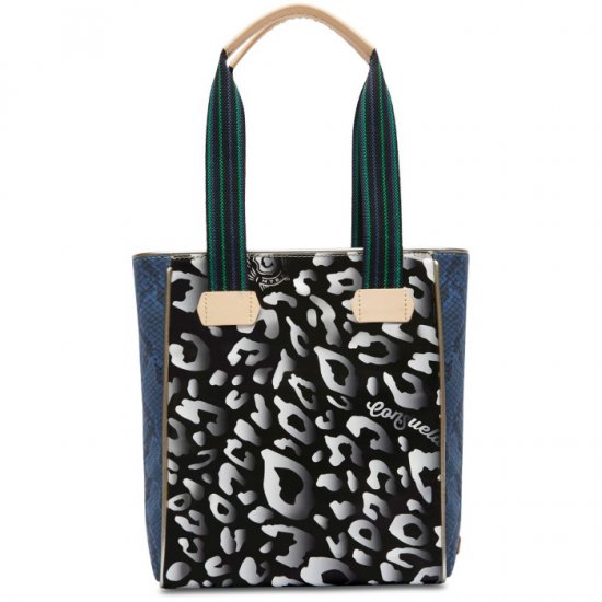 Consuela Blue Jag Zipper Tote